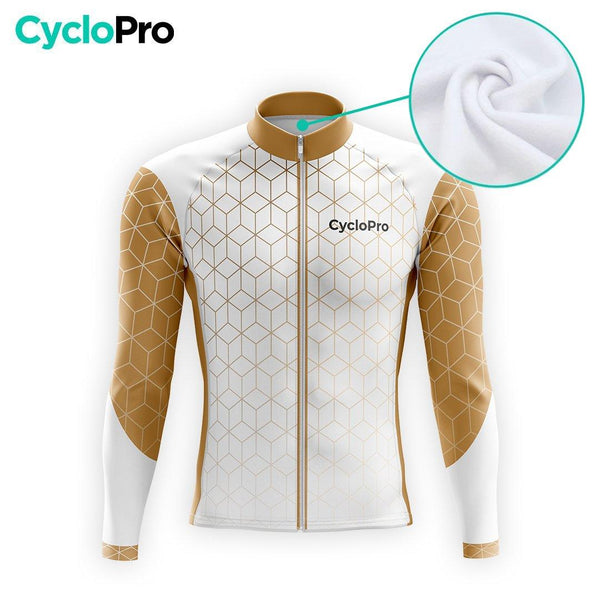 MAILLOT LONG DE CYCLISME AUTOMNE MARRON - CUBIC+ maillot automne cyclisme GT-Cycle Outdoor Store 