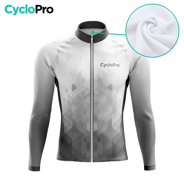 MAILLOT LONG DE CYCLISME AUTOMNE NOIR - CRISTAL+ maillot automne cyclisme GT-Cycle Outdoor Store 