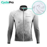 MAILLOT LONG DE CYCLISME AUTOMNE NOIR - CRISTAL+ maillot automne cyclisme GT-Cycle Outdoor Store 