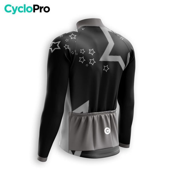 MAILLOT LONG DE CYCLISME AUTOMNE NOIR - STAR+ maillot cyclisme automne GT-Cycle Outdoor Store 