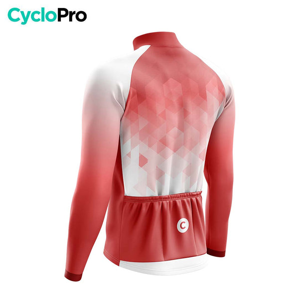 MAILLOT LONG DE CYCLISME AUTOMNE ROUGE - CRISTAL+ maillot automne cyclisme GT-Cycle Outdoor Store 