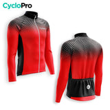 MAILLOT LONG DE CYCLISME AUTOMNE ROUGE - DIMENSION+ maillot automne cyclisme GT-Cycle Outdoor Store 