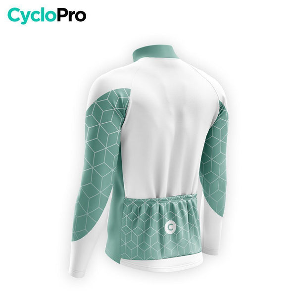 MAILLOT LONG DE CYCLISME AUTOMNE VERT - CUBIC+ maillot automne cyclisme GT-Cycle Outdoor Store 