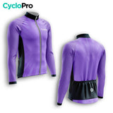 MAILLOT LONG DE CYCLISME AUTOMNE VIOLET - SPEED+ maillot automne cyclisme GT-Cycle Outdoor Store 