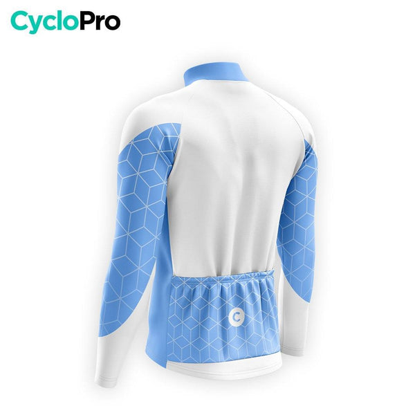 MAILLOT LONG DE CYCLISME AUTONOMNE BLEU - CUBIC+ maillot automne cyclisme GT-Cycle Outdoor Store 