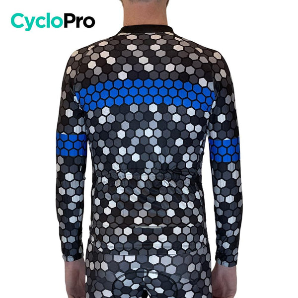 MAILLOT LONG DE CYCLISME BLEU - AUTOMNE - ATMOSPHERE+ Maillot long pour homme GT-Cycle Outdoor Store 