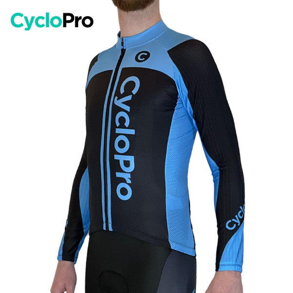 MAILLOT LONG DE CYCLISME BLEU - AUTOMNE - FLASH+ Maillot long pour homme GT-Cycle Outdoor Store 