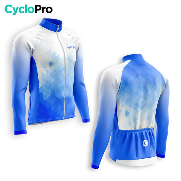 MAILLOT LONG DE CYCLISME HIVER BLEU - CRISTAL+ Maillot thermique homme GT-Cycle Outdoor Store 