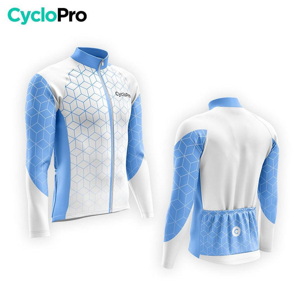 MAILLOT LONG DE CYCLISME HIVER BLEU - CUBIC+ Maillot thermique homme GT-Cycle Outdoor Store 