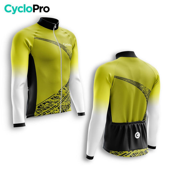 MAILLOT LONG DE CYCLISME HIVER JAUNE - TRACE+ Maillot thermique homme GT-Cycle Outdoor Store 