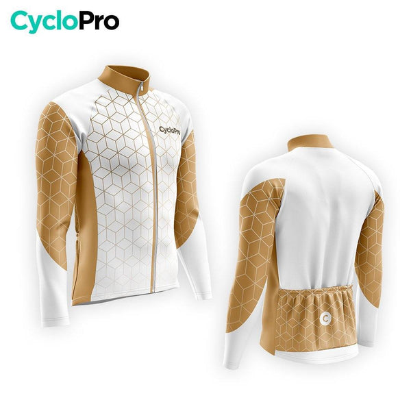 MAILLOT LONG DE CYCLISME HIVER MARRON - CUBIC+ Maillot thermique homme GT-Cycle Outdoor Store 