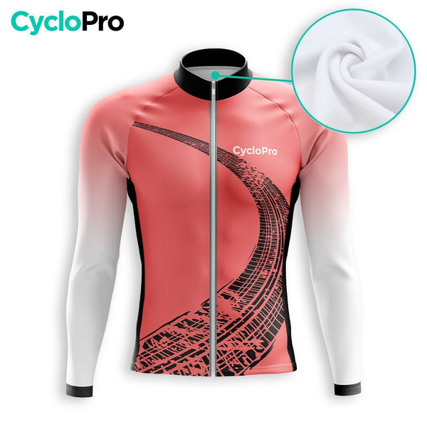 MAILLOT LONG DE CYCLISME HIVER ROUGE - TRACE+ Maillot thermique homme GT-Cycle Outdoor Store 