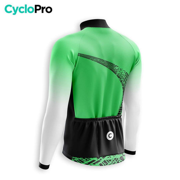 MAILLOT LONG DE CYCLISME HIVER VERT - TRACE+ Maillot thermique homme GT-Cycle Outdoor Store 