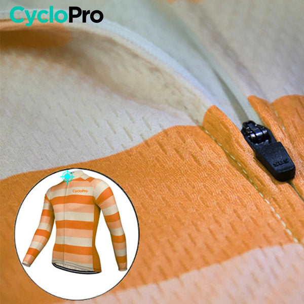 MAILLOT LONG DE CYCLISME ORANGE - HIVER - ÉVASION+ Maillot thermique homme GT-Cycle Outdoor Store 