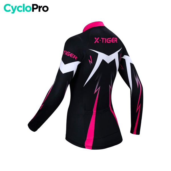 MAILLOT LONG DE CYCLISME ROSE - AUTOMNE - CONFORT+ - DESTOCKAGE maillot manches longues pour femme GT-Cycle Outdoor Store 