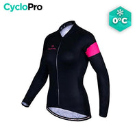 MAILLOT LONG DE CYCLISME ROSE - HIVER - ÉLÉGANCE+ - DESTOCKAGE maillot thermique femme Cyclo Pro Noir XS 