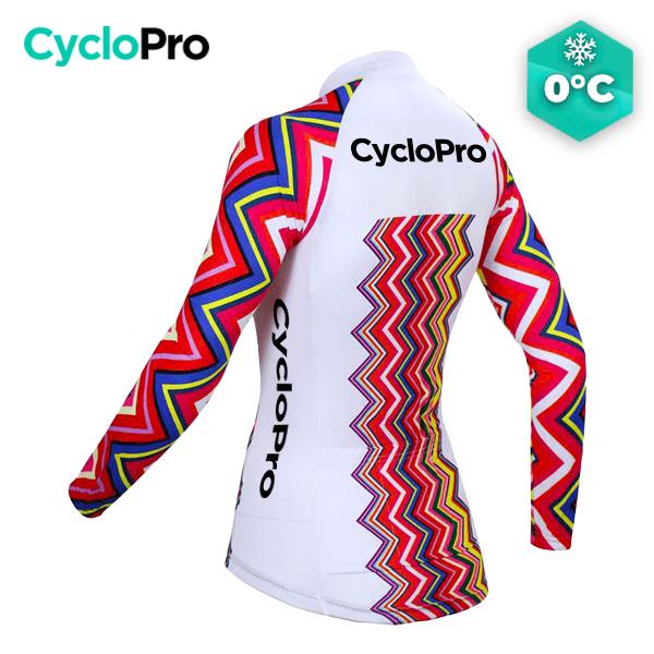 MAILLOT LONG DE CYCLISME ROSE - HIVER - MOSAIQUE+ maillot thermique femme GT-Cycle Outdoor Store 