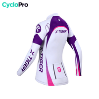 MAILLOT LONG DE CYCLISME VIOLET - AUTOMNE - CONFORT+ - DESTOCKAGE maillot manches longues pour femme GT-Cycle Outdoor Store 
