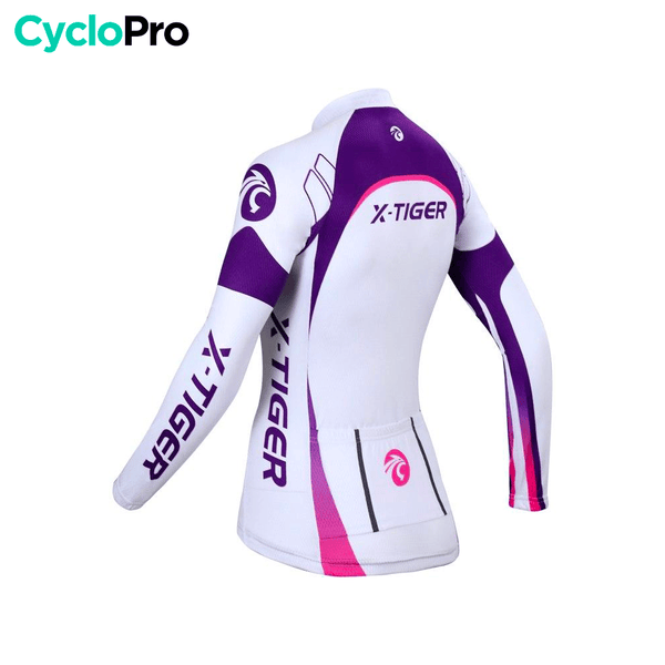 MAILLOT LONG DE CYCLISME VIOLET - HIVER - CONFORT+ - DESTOCKAGE maillot thermique femme GT-Cycle Outdoor Store 