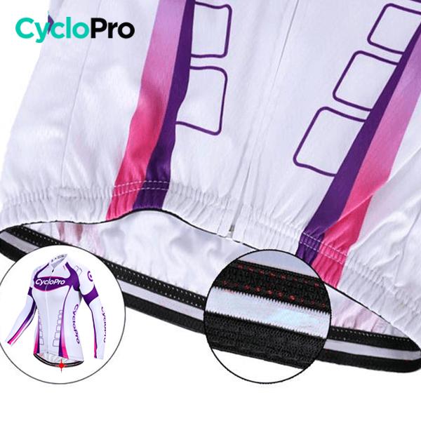 MAILLOT LONG DE CYCLISME VIOLET - HIVER - CONFORT+ maillot thermique femme GT-Cycle Outdoor Store 