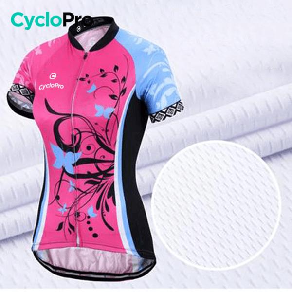 Maillot Vélo de Route à Fleurs - Confort+ - DESTOCKAGE Tenue de cyclisme été Cyclo Pro Avec bretelles XS 