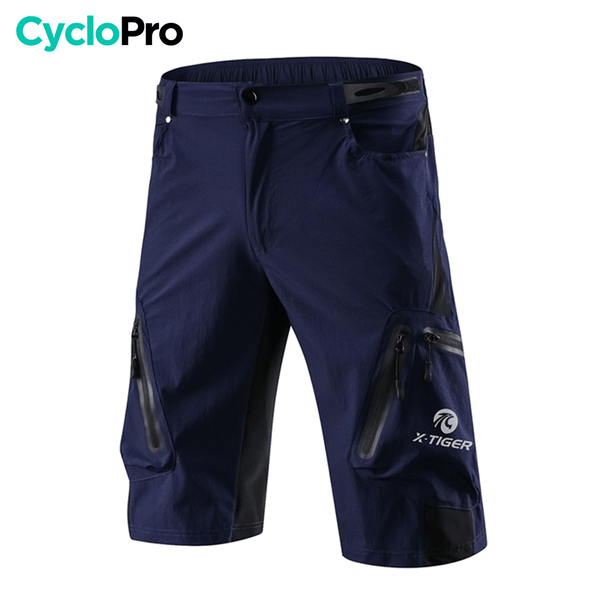 Short VTT / MTB - Technical - DESTOCKAGE Short Vélo VTT CycloPro Bleu Marine M 