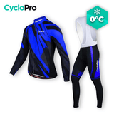 TENUE CYCLISTE HIVER BLEUE - ABSTRACT+ - DESTOCKAGE tenue cyclisme homme CycloPro Avec XS 