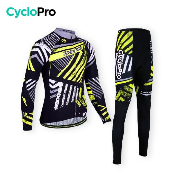 TENUE CYCLISTE HIVER JAUNE - DIRTY+ tenue de cyclisme CycloPro Sans XS 