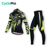 TENUE CYCLISTE HIVER JAUNE - SQUAD+ tenue cyclisme homme CycloPro Sans XS 