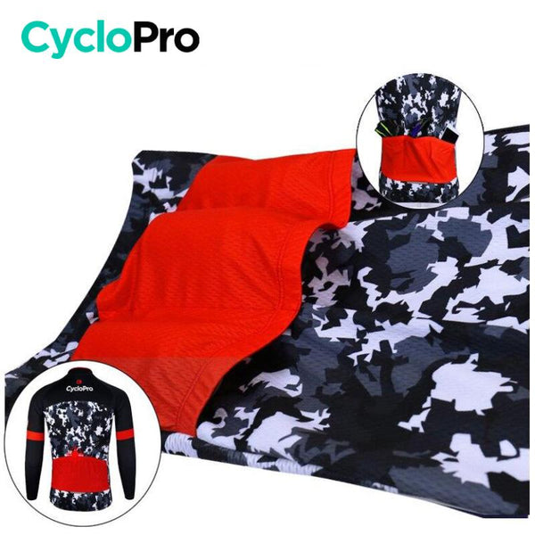 Tenue cycliste hiver Noir et rouge - Military tenue de cyclisme GT-Cycle Outdoor Store 