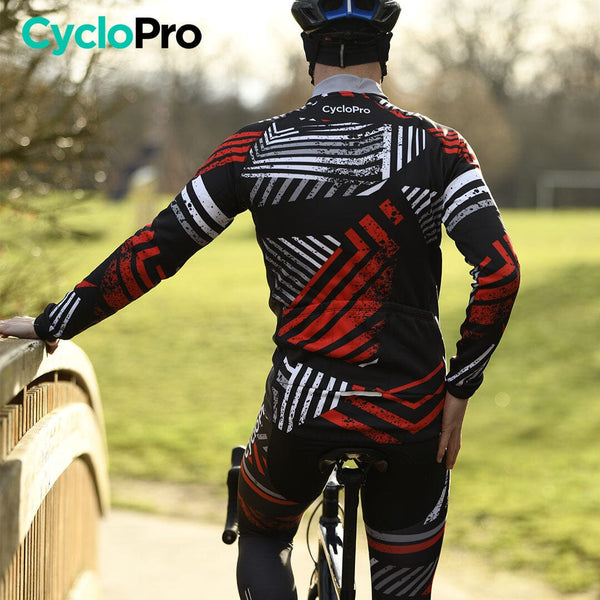 TENUE CYCLISTE HIVER ROUGE - DIRTY+ tenue de cyclisme CycloPro 