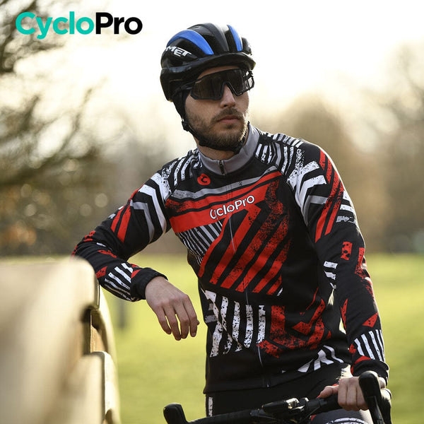 TENUE CYCLISTE HIVER ROUGE - DIRTY+ tenue de cyclisme CycloPro 