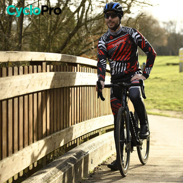 TENUE CYCLISTE HIVER ROUGE - DIRTY+ tenue de cyclisme CycloPro 