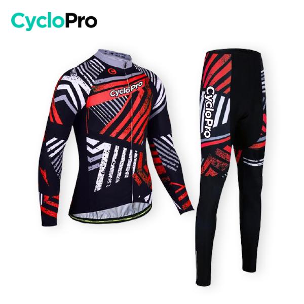 TENUE CYCLISTE HIVER ROUGE - DIRTY+ tenue de cyclisme CycloPro Sans XS 