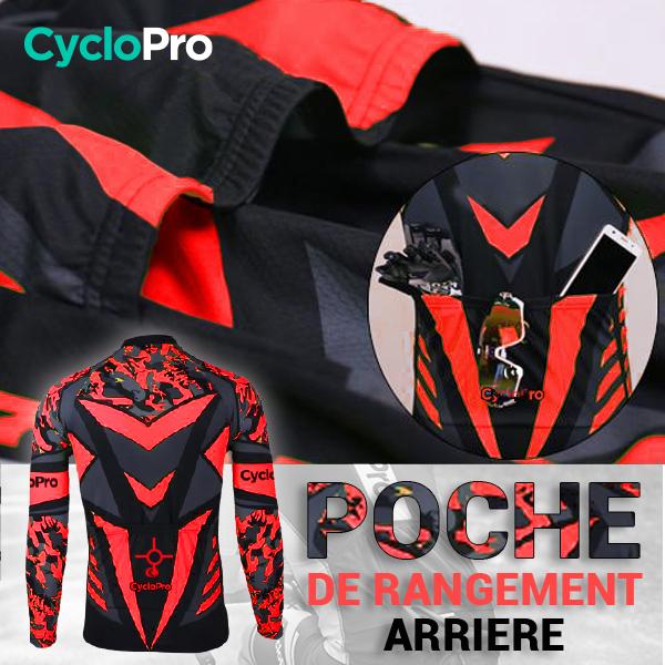 TENUE CYCLISTE HIVER ROUGE - SQUAD+ tenue de cyclisme CycloPro 