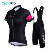 TENUE VÉLO DE ROUTE NOIRE - ÉLÉGANCE+ - DESTOCKAGE Tenue de cyclisme été CycloPro Avec XS 