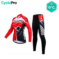 Tenue Vélo Hiver Rouge - Confort+ - DESTOCKAGE tenue thermique femme Cyclo Pro Sans XS 
