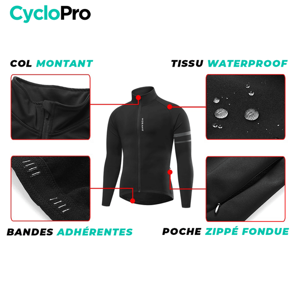 Veste Thermique Cyclisme Bleue - Mountain+ Veste thermique velo CycloPro 