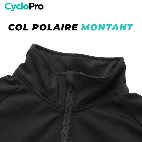 Veste Thermique Cyclisme Noire - Mountain+ - DESTOCKAGE Veste thermique velo CycloPro 