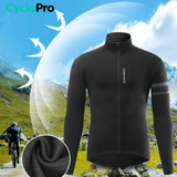 Veste Thermique Cyclisme Noire - Mountain+ Veste thermique velo CycloPro 